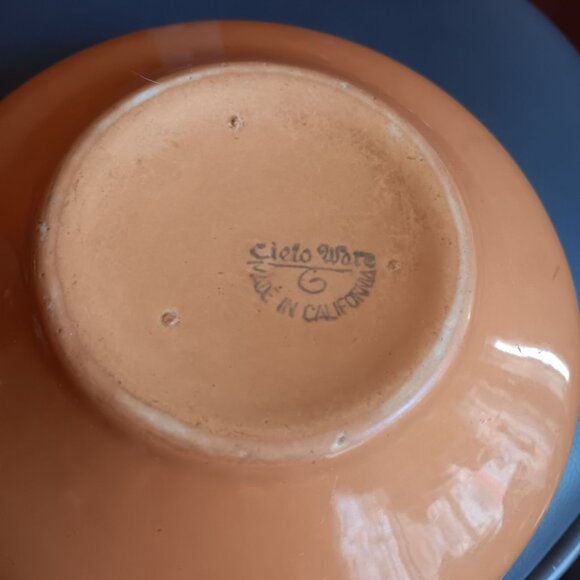 Vintage Cielo Ware Orange Ceramic Cereal Bowl Made In California 6" - Picture 2 of 13
